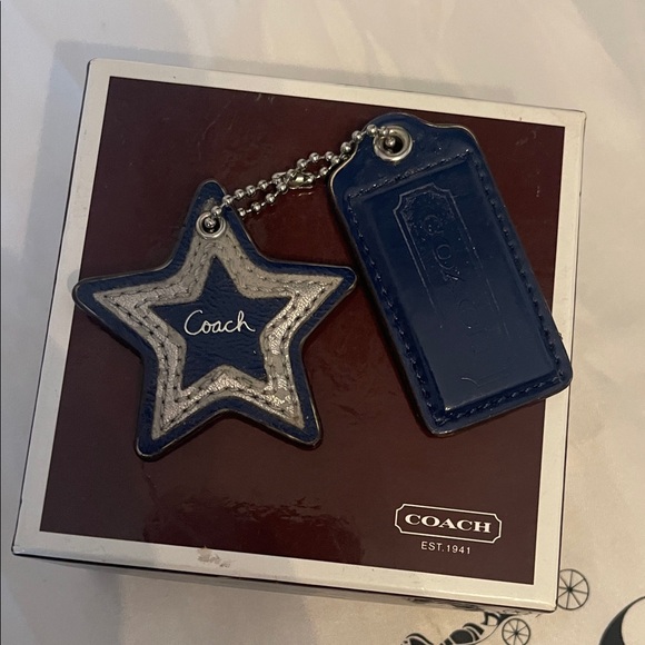 Coach Accessories - Coach Navy and Silver Star Keychain Set